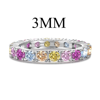 [Vivid Aurora]Dazzling Lustrous Round Cut Tennis Ring