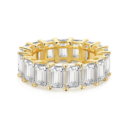 [Vivid Aurora]0.75 Carat Elegant Emerald Cut Tennis Ring