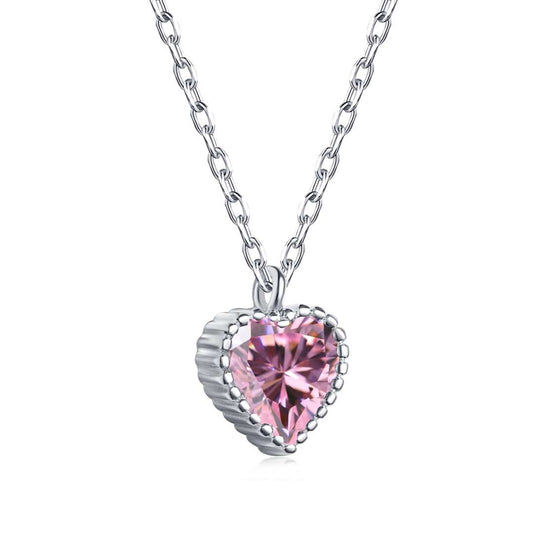 [Vivid Aurora]Ornate Heart Shape Necklace