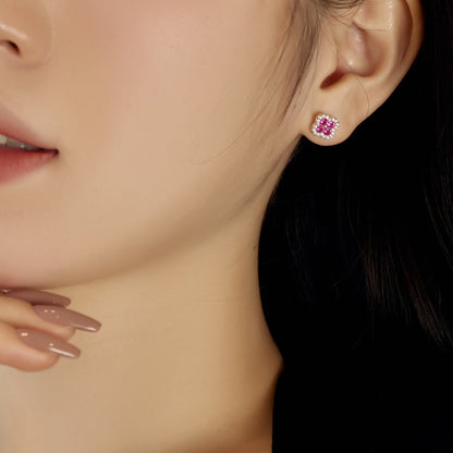 [Vivid Aurora]Four-Leaf Clover Flower Shaped Earrings