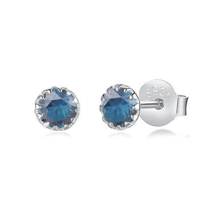 [Vivid Aurora]Sparkling Colorful Round Shape Earrings