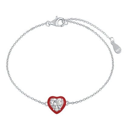 [Vivid Aurora]Sparkling Romantic Heart Shape Lover Bracelet