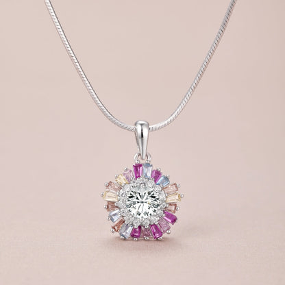 [Vivid Aurora]Charming Flower Colorful Necklace