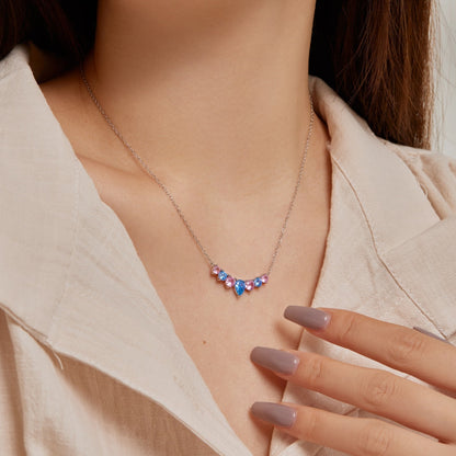 [Vivid Aurora]Dainty Colorful Heart Necklace