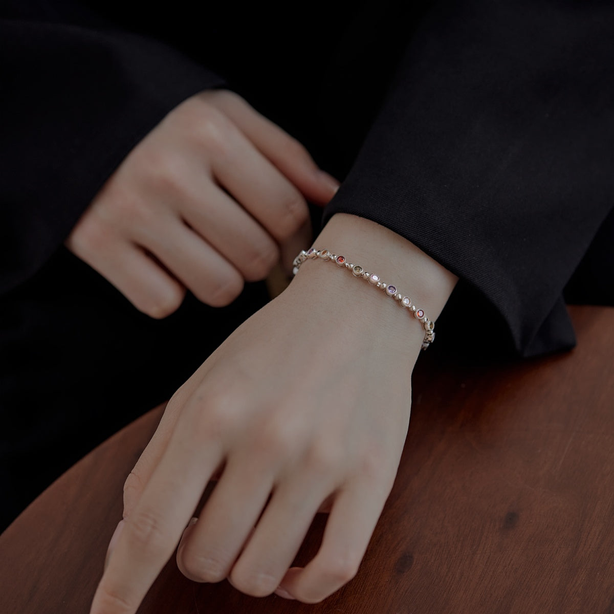 [Vivid Aurora]Sparkling Exquisite Round Cut Party Bracelet