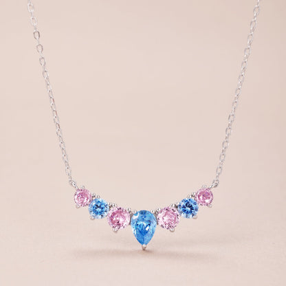 [Vivid Aurora]Dainty Colorful Heart Necklace