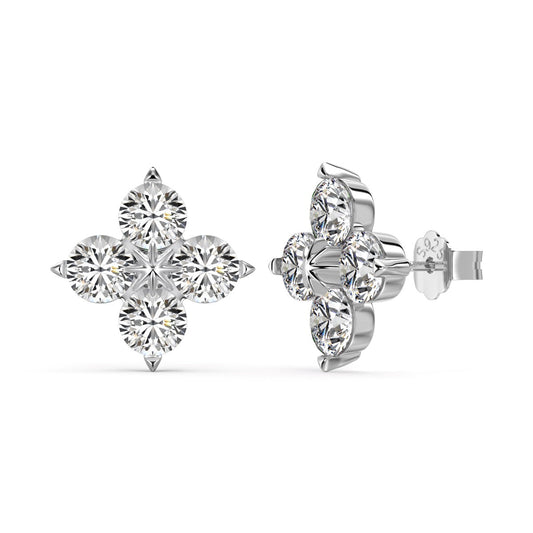 [Vivid Aurora]Four-Leaf Clover Eight-Pointed Star Earrings