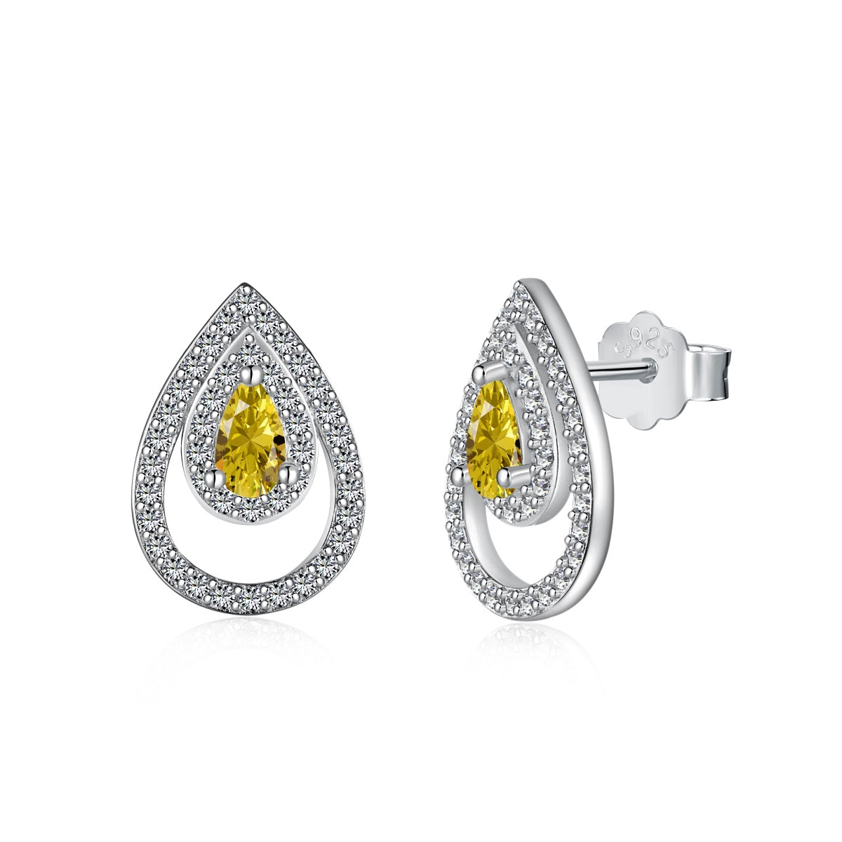 [Vivid Aurora]Sparkling Delicate Water Drop Shape Daily Earrings