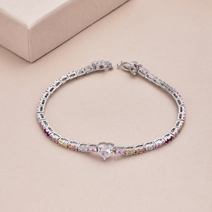 [Vivid Aurora]Delicate Romantic Heart Shape Lover Bracelet