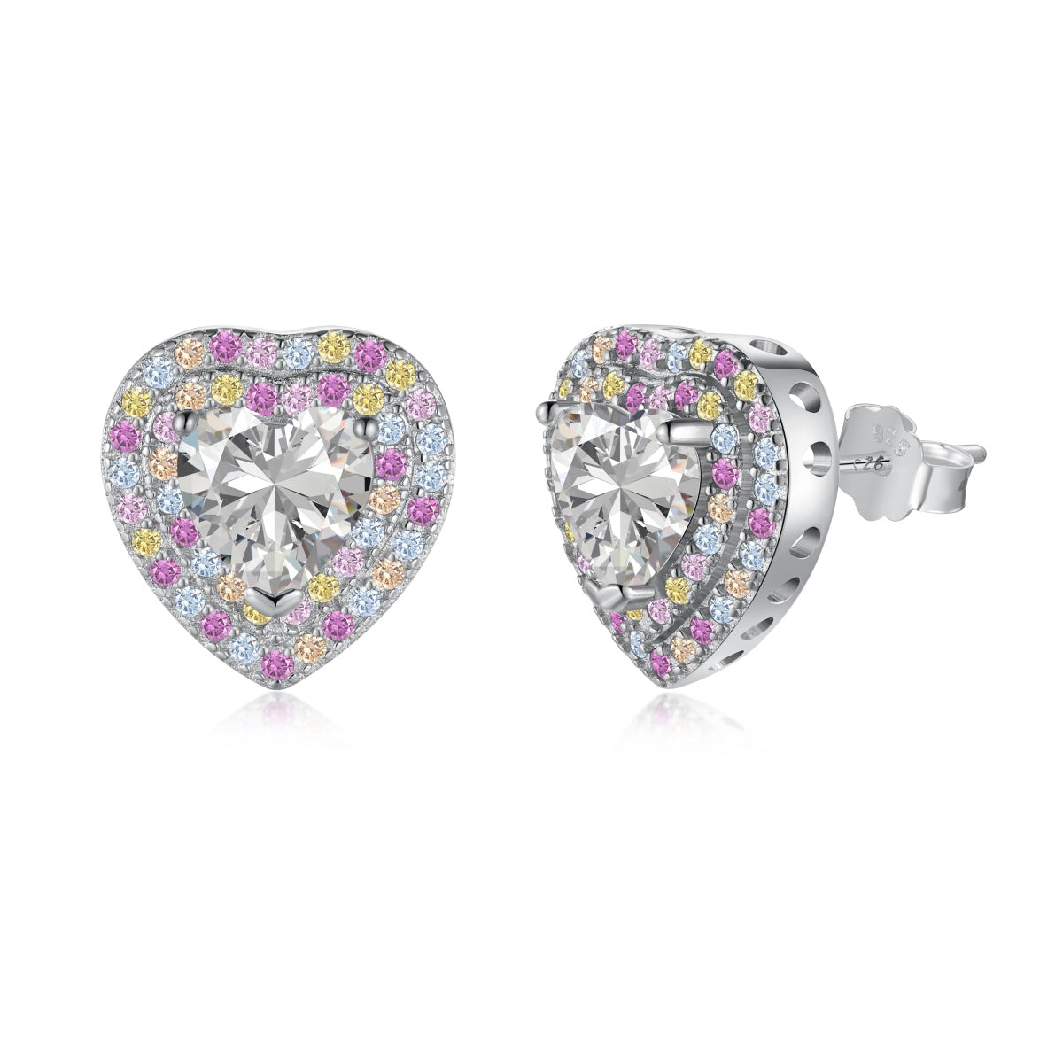 [Vivid Aurora]Dazzling Heart Shape Lover Earrings