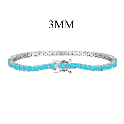 [Vivid Aurora]Dainty Charming Round Cut Tennis Bracelet