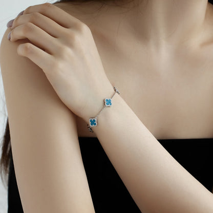 [Vivid Aurora]Four-Leaf Clover Exquisite Bracelet