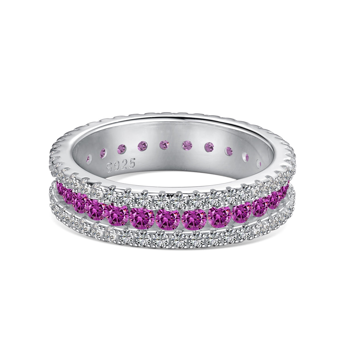 [Vivid Aurora]Delicate Colorful Round Cut Daily Ring